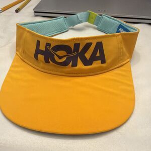 Hoka One One Logo Visor Sunlit Neon Orange & Aqua Blue